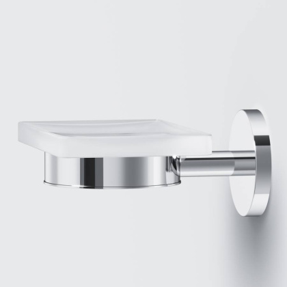 A85A34200 X-Joy, Стеклянная мыльница с настенным держателем, хром