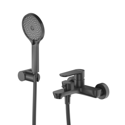 STYLUS-VD-01 Смеситель для ванны и душа однорычажный в комплекте с ручным душем, шлангом и держателем, хром