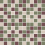 Декор Темари мозаичный микс зелёный, бордовый, бежевый светлый матовый 29,8x29,8x0,35