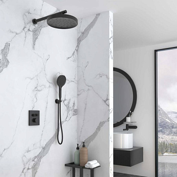 Душевой комплект Inspire VSFW-3I21MT2MB встраиваемый, термостатический, двухрежимный, черный