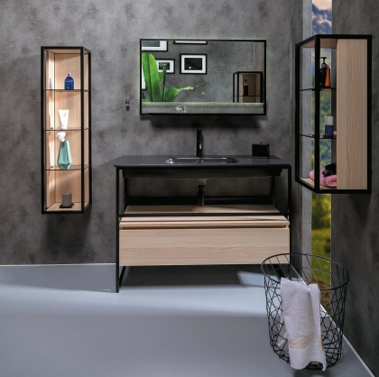 Пенал LOFT высокий light wood, полки стекло 896-L Boheme Пенал LOFT высокий light wood, полки стекло 896-L Boheme