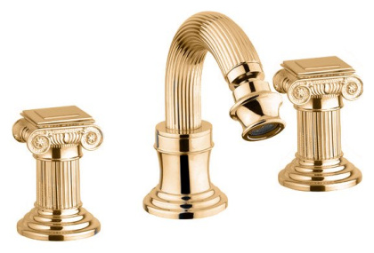 OLIMP-BBS2-03/24-O Смеситель для биде на три отверстия с донным клапаном, золото OLIMP-BBS2-03/24-O Смеситель для биде на три отверстия с донным клапаном, золото