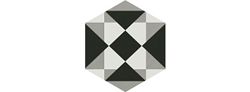 Декор 3 VT\A285\SG1010 Кальсада Черный/Белый/Серый (12см*10,4см*7мм) (45шт/0,561м2) Шестиугольник, шт