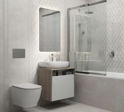 Декор HGD\A583\6437 Корредо серый 40см*25см*8мм (1уп/10шт), шт