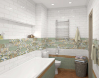 Плитка настенная 9016 Монпарнас белый (8,5см*28,5см*8,5мм) (44шт/1,07м2) , м2