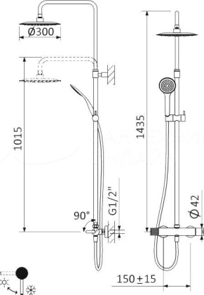 Встраиваемый душевой комплект CEZARES LEAF-DSIS-30-L-MM