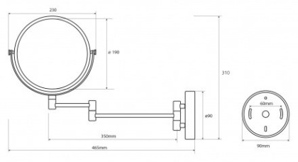 Косметическое зеркало без подсветки