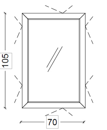 Зеркало Dolce Пыльная Роза 105x70см 567-Rose Boheme