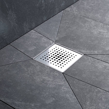 W01BD-P11-010-01SB MasterFlow Трап для душа точечный универс затвор Cut Gradient 10см цвет сталь мат