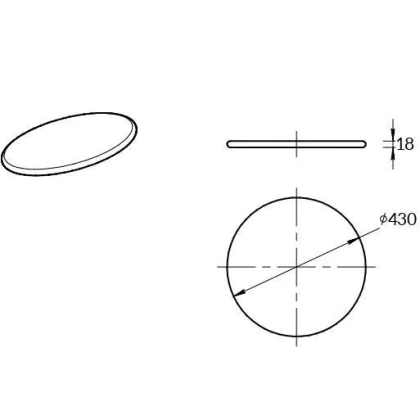 Круглая полка CONO встраиваемая 43,1, черная матовая