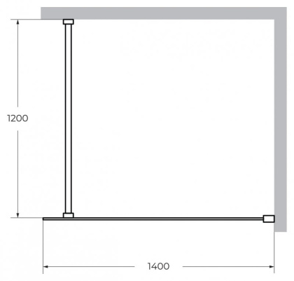 LIBERTA-L-1-90-120-C-Cr Душевая перегородка с односторонним входом 900x1200x1950 мм