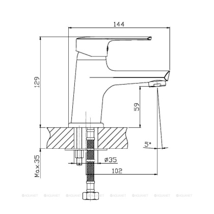 Смеситель для раковины Orange Sofi M43-021cr Смеситель для раковины Orange Sofi M43-021cr