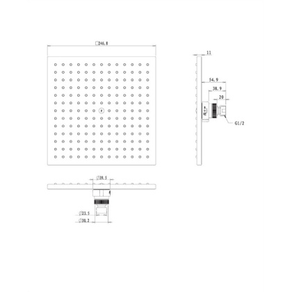Верхний душ OMNIRES 25х25 см WGX225CR (хром)