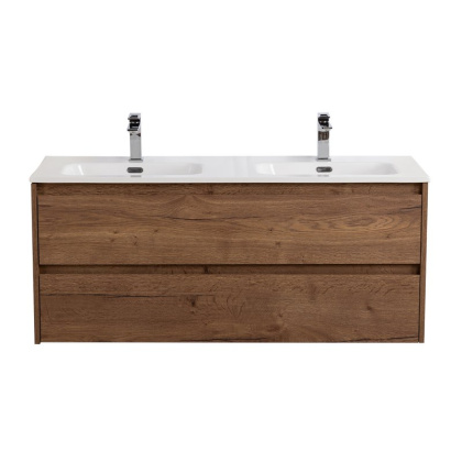 Тумба с раковиной на две чаши подвесная BelBagno KRAFT 120 Rovere Nebrasca Nature , раковина белая Тумба с раковиной на две чаши подвесная BelBagno KRAFT 120 Rovere Nebrasca Nature , раковина белая