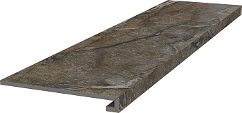 Ступень клееная Сильвер Рут серый обрезной 33x119,5x0,9