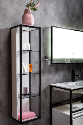 Пенал LOFT высокий белый, полки стекло 896-W Boheme Пенал LOFT высокий белый, полки стекло 896-W Boheme