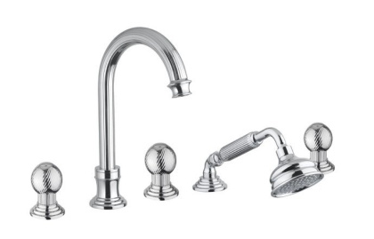 OLIMP-BVD-03/24-M Смеситель на борт ванны с выдвижным душем и переключателем, золото OLIMP-BVD-03/24-M Смеситель на борт ванны с выдвижным душем и переключателем, золото