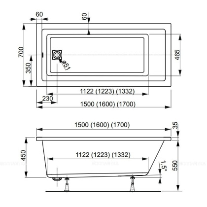 Акриловая ванна VAGNERPLAST CAVALLO 150x70 Акриловая ванна VAGNERPLAST CAVALLO 150x70