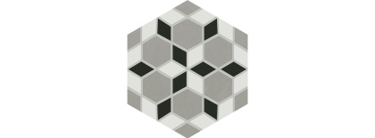 Декор 8 VT\A291\SG1010 Кальсада Черный/Белый/Серый (12см*10,4см*7мм) (45шт/0,561м2) Шестиугольник, шт Декор 8 VT\A291\SG1010 Кальсада Черный/Белый/Серый (12см*10,4см*7мм) (45шт/0,561м2) Шестиугольник, шт