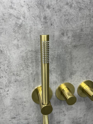 Душевая система Timo Saona SX-2319/17SM скрытого монтажа с термостатом, золото матовое