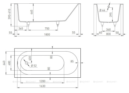Ванна из искусственного камня ORNELLA 180,102312G
