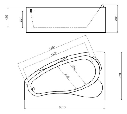 Акриловая ванна Gemy 161х96 G9046 O L Акриловая ванна Gemy 161х96 G9046 O L