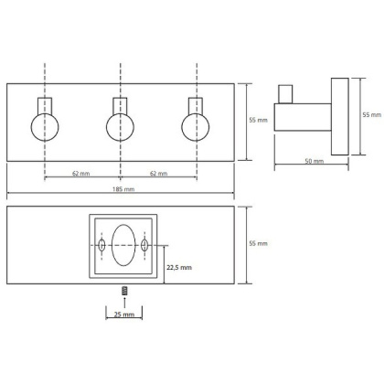 Планка с 3-мя кючками Планка с 3-мя кючками