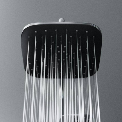 DX218092300 Option, душевая система с ТМС Для душа: верхний душ 230*230мм, ручной душ 120мм, ЧЁРНАЯ,