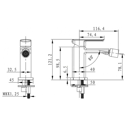 Смеситель для биде EXCELLENT Pride AREX.4003CR (хром)