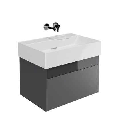 Тумба LOGICA подвесная 2 ящика 70 см, стальной серый