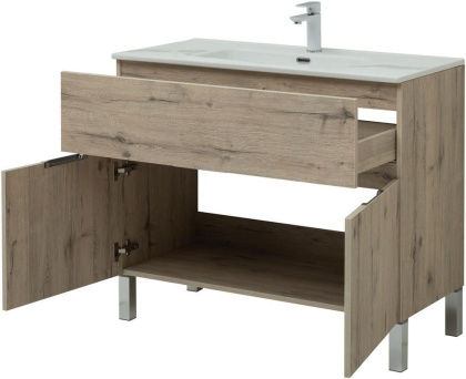 Тумба под раковину Aquanet Алвита New 100 1 ящик, 2 дверцы, дуб веллингтон белый Тумба под раковину Aquanet Алвита New 100 1 ящик, 2 дверцы, дуб веллингтон белый