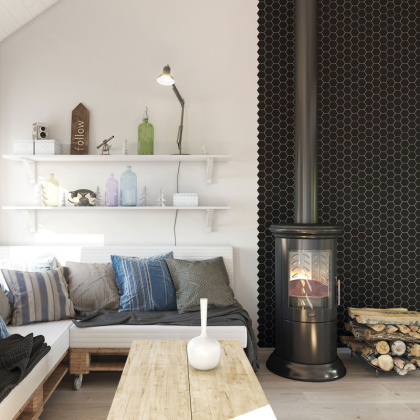 Керамическая мозаика, Hexagon Small Black Matt 51x59, Geometry