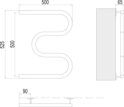 Полотенцесушитель Terminus Электро 25 М-обр 500х500