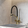Смеситель для кухни SANCOS Orta с возможностью подключения фильтра для воды, цвет брашированное золото, арт. SC4008BG