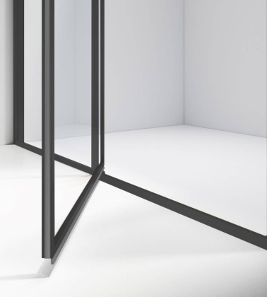Душевой уголок Slim 8mm VSR-4SLP9012CLB, 1200*900, черный, стекло прозрачное
