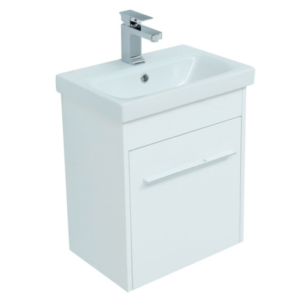Тумба под раковину Aquanet Августа 50 (Moduo Slim) белый (ручки хром)
