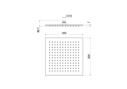 Квадратный верхний душ  300*300*7 мм AQUATEK AQ2078CR 