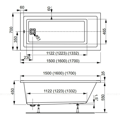Акриловая ванна VAGNERPLAST CAVALLO 160x70 Акриловая ванна VAGNERPLAST CAVALLO 160x70