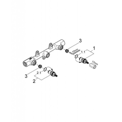 Встраиваемый механизм, 1/2, GROHE, двухвентильный, (29025000)