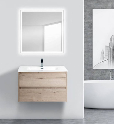 Тумба с раковиной подвесная BelBagno KRAFT 70 Rovere Nebrasca Nature, раковина белая Тумба с раковиной подвесная BelBagno KRAFT 70 Rovere Nebrasca Nature, раковина белая