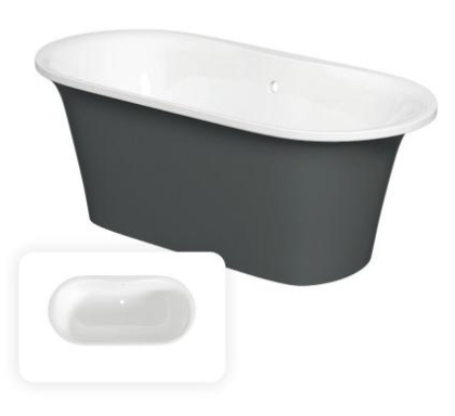 Ванна из литьевого мрамора Creto Aurora 170x80 серая, 8-1112