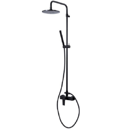 NAUTIC-CD-NOP Душевая колонна со смесителем для верхнего и ручного душа, исполнение черный матовый