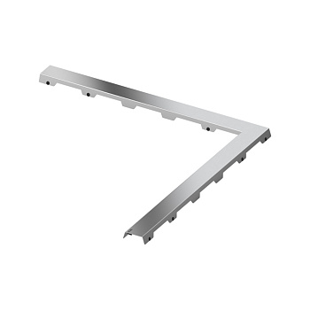 Декоративная панель TECEdrainline "steel II" нержавеющая сталь, глянец, для углового душевого канала 90°, 900 х 900