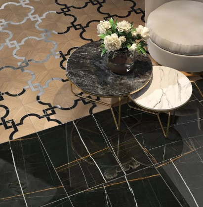 Декор 1 ID133 Монтиони коричневый/черный матовый 30см*30см*9мм (1уп/6шт/)наборный, шт