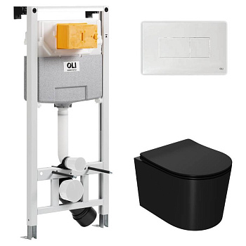 Сет: OLI 120 ECO Sanitarblock pneumatic+Панель KARISMA,бел.,+Унитаз Point Веста, чёрн мат PN41701BM Сет: OLI 120 ECO Sanitarblock pneumatic+Панель KARISMA,бел.,+Унитаз Point Веста, чёрн мат PN41701BM