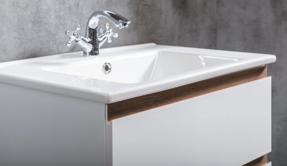 Тумба CAPOLDA 65 белая + ручка дерево 849-065-WW Boheme