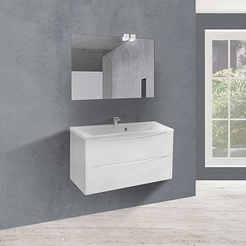 База под раковину Mia 900 подвесная, 2 выкатных ящика soft close, G.White База под раковину Mia 900 подвесная, 2 выкатных ящика soft close, G.White