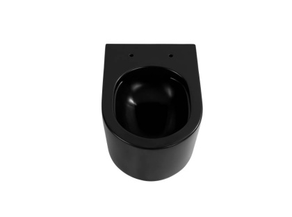 Унитаз-компакт подвесной безободковый AQUATEK МИЯ AQ2004-MB 490*370*340 мм, черный матовый, горизонтальный выпуск, тонкое сиденье с механизмом плавного закрывания, крепеж 