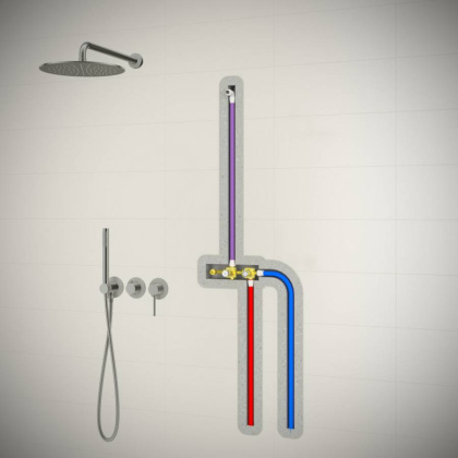 Душевая система Timo Saona SX-2349/17SM скрытого монтажа, золото матовое