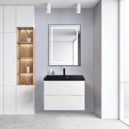 Тумба с раковиной подвесная BelBagno VITTORIA 80 Bianco Lucido-P, раковина белая Тумба с раковиной подвесная BelBagno VITTORIA 80 Bianco Lucido-P, раковина белая